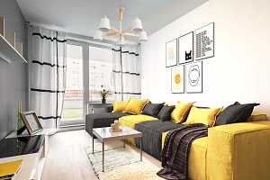 Яркий и мягкий  бескаркасный диван Фри для детской 